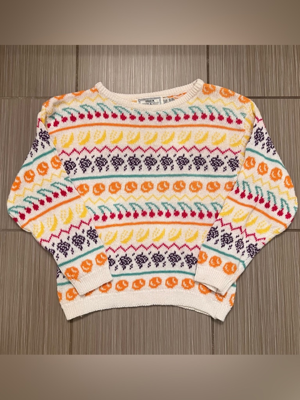 Vintage fruit sweater 80s 1980s